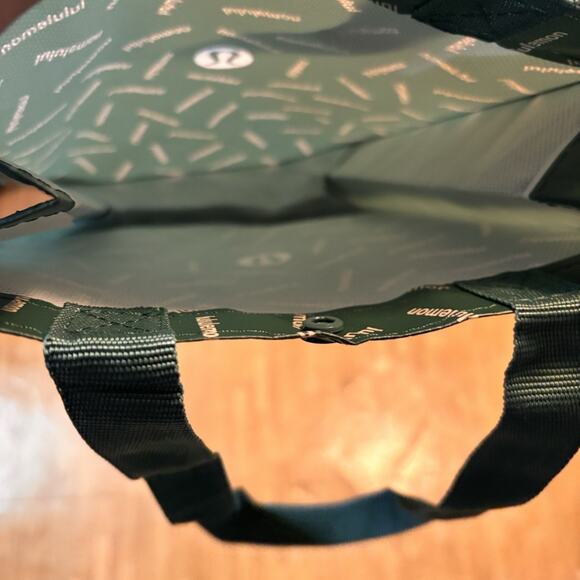 Lululemon Reusable Green Logo Print Tote Bag - Picture 3 of 3